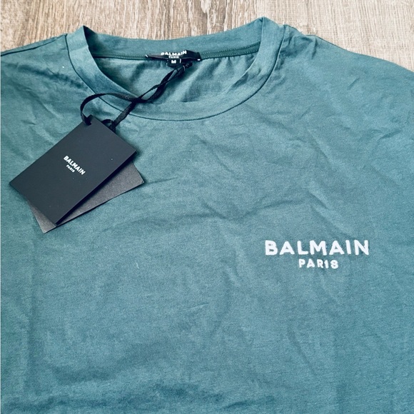 BALMAIN**Men’s Cotton Green T-Shirt**Med. $489 - Picture 2 of 3
